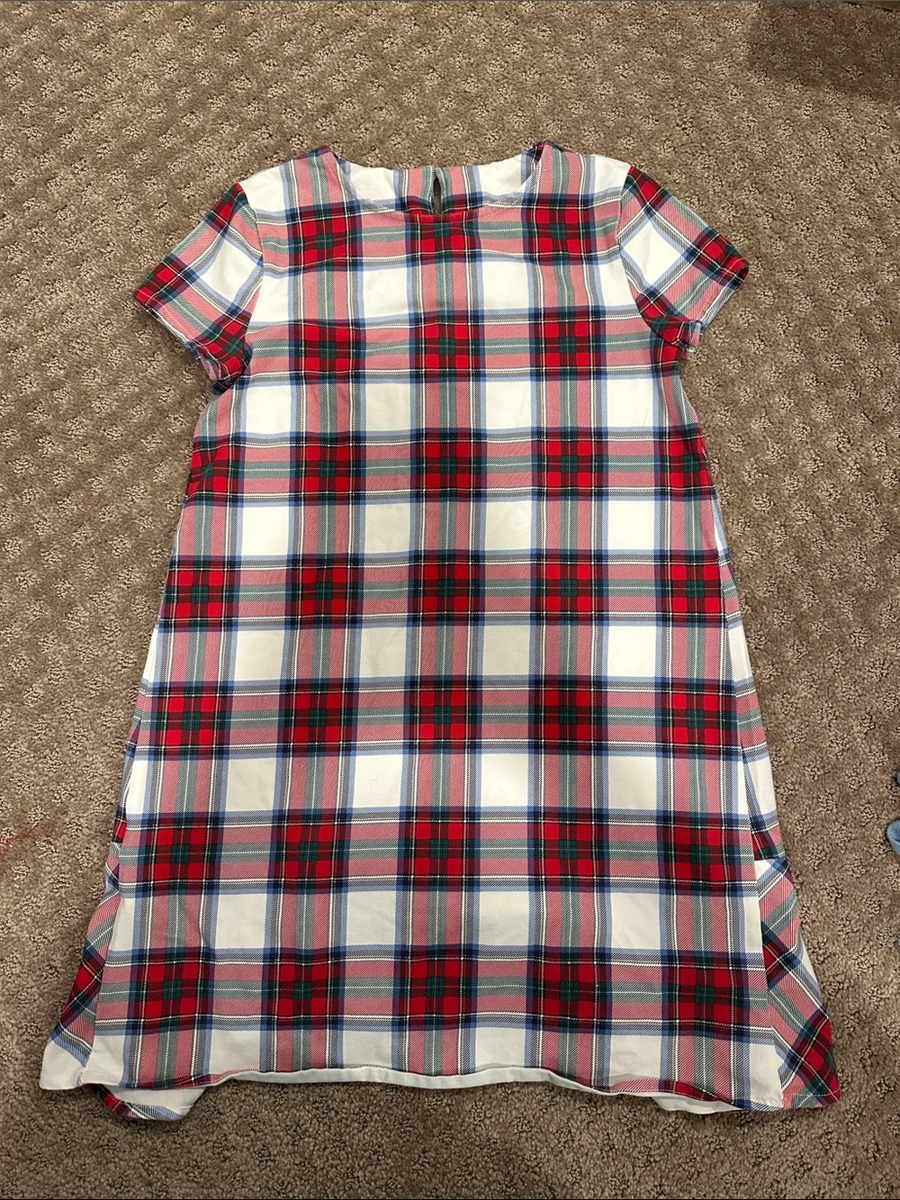Vineyard Vines Girls Red White Plaid Short Sleeve Dress